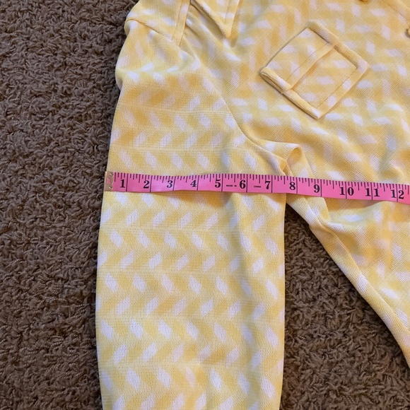 Groovy Vintage 60's/70's Yellow Button Down Shirt with Dagger Collar-Women's XL - Picture 10 of 15